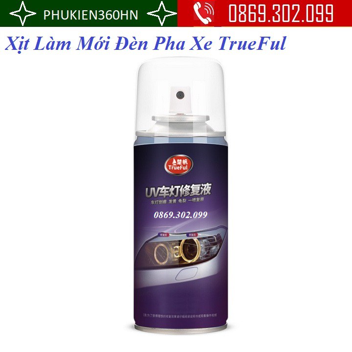 Bình Xịt Làm Mới Đèn Pha Xe 200ml TrueFul