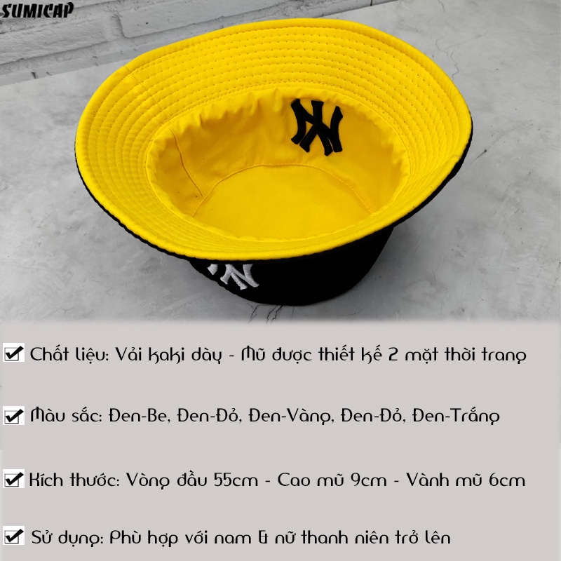 Mũ bucket NY hai mặt cao cấp nam nữ đẹp nón bucket Sumicap