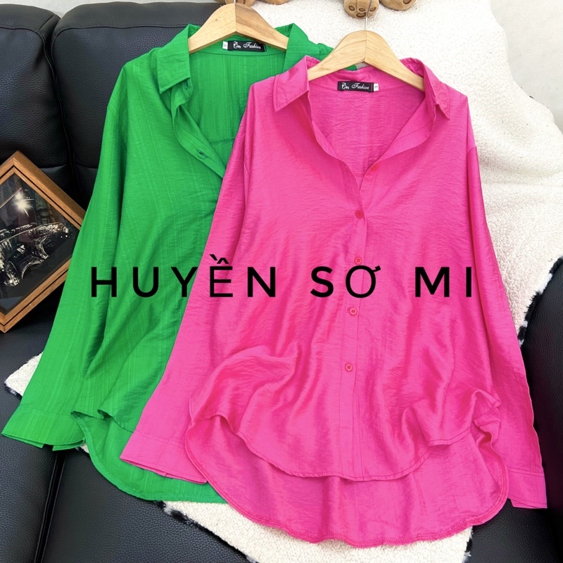 Sơ Mi Phông Xanh lá - Hồng có bigsize đến 95kg