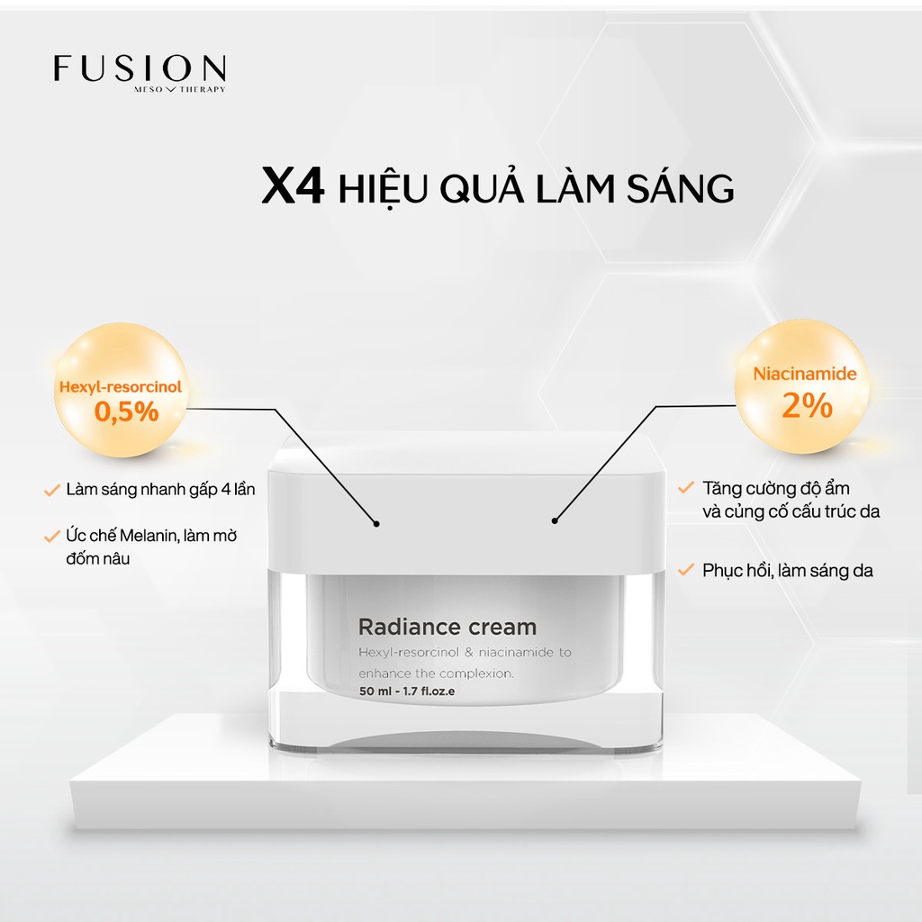 Fusion Radiance Cream Kem Dưỡng Sáng Da Giảm Nám, Tàn Nhang, Sạm Da 50ml  BS NGHĨA