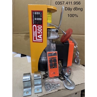 Máy tời điện máy tời treo pa500kg lắp điều khiển từ xa .