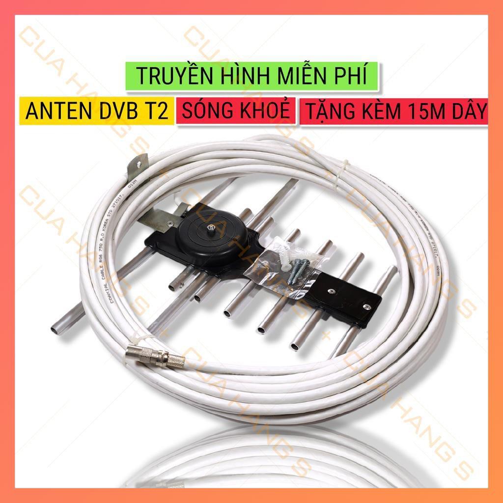 Ăng ten tivi kỹ thuật số Anten truyền hình mặt đất Ang ten TV DVB T2 kèm dây 15m VNN