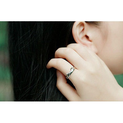 Nhẫn mạ bạc hình tai mèo xinh xắn dành cho nữ