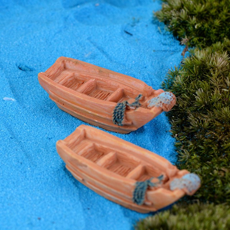 Set 2 Mô Hình Thuyền Câu Cá Trang Trí Sân Vườn