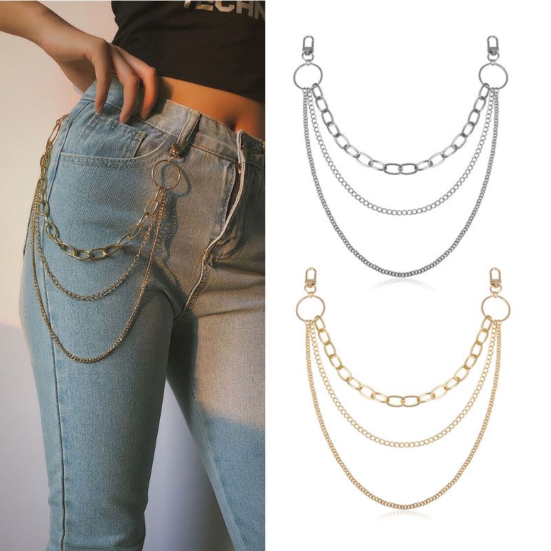 Dây Xích Nhiều Lớp Gắn Quần Jean Phong Cách Cổ Điển Cho Nam Và Nữ