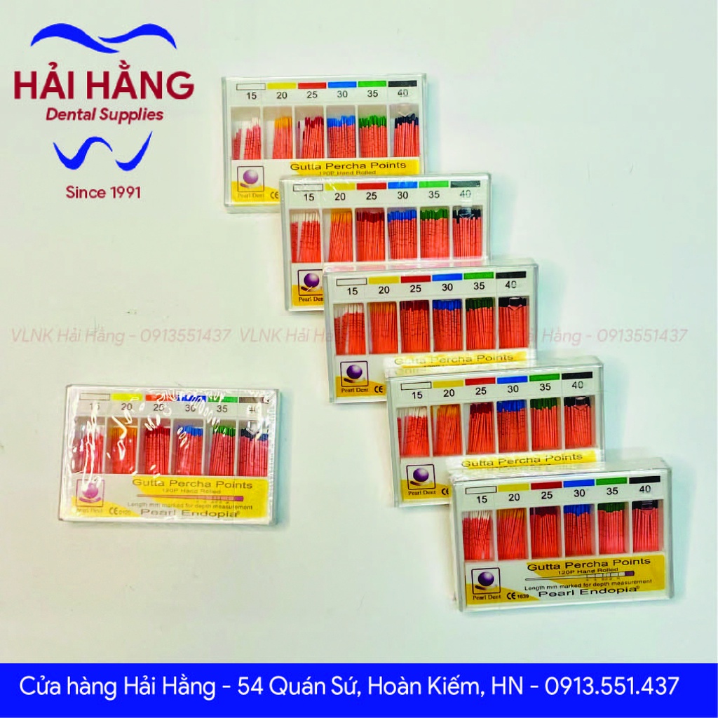 Côn Gutta Percha cho file tay có vạch Hàn Quốc Pearl Endopia