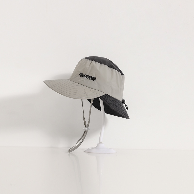 Nón Tai Bèo Vành Rộng Thêu Chữ Đơn Giản Nhanh Khô Chống Nắng Ngoài Trời Cho Bé