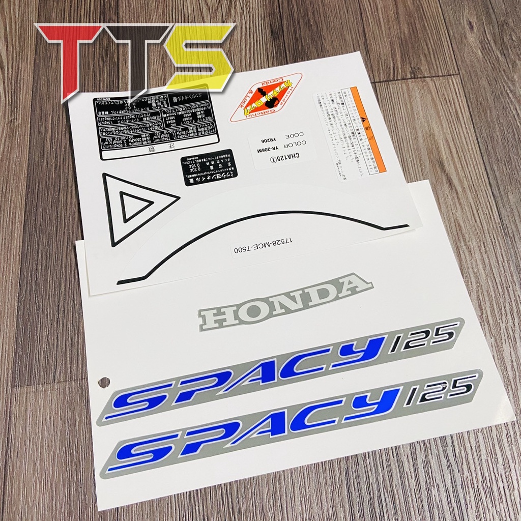 ( Huyền thoại ) Bộ tem xe Honda SPACY kèm tem thông số dán cho xe các đời 2006, 2007