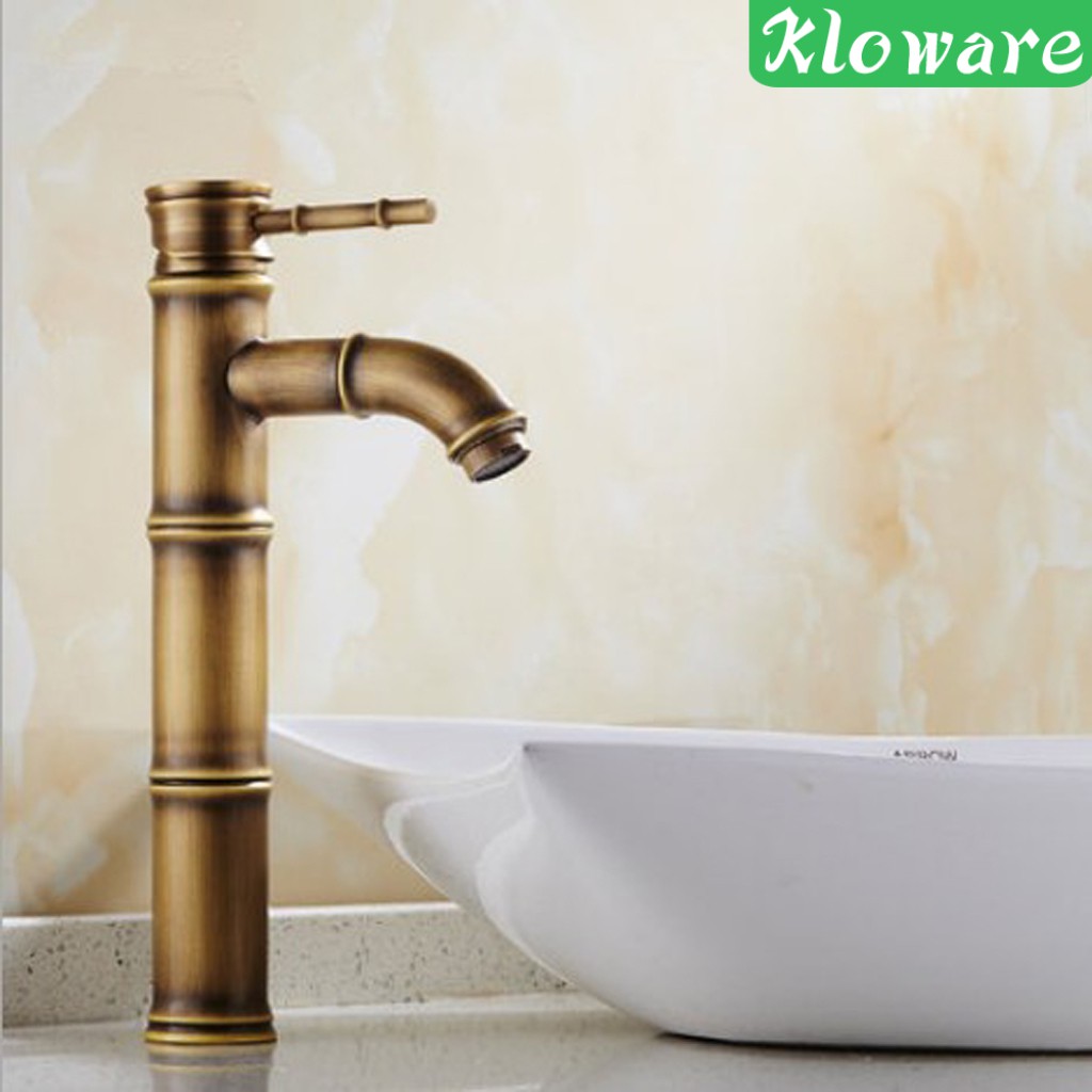 Vòi Nước Bồn Rửa Mặt Bằng Đồng Thau Hình Cây Tre Cổ Điển #2