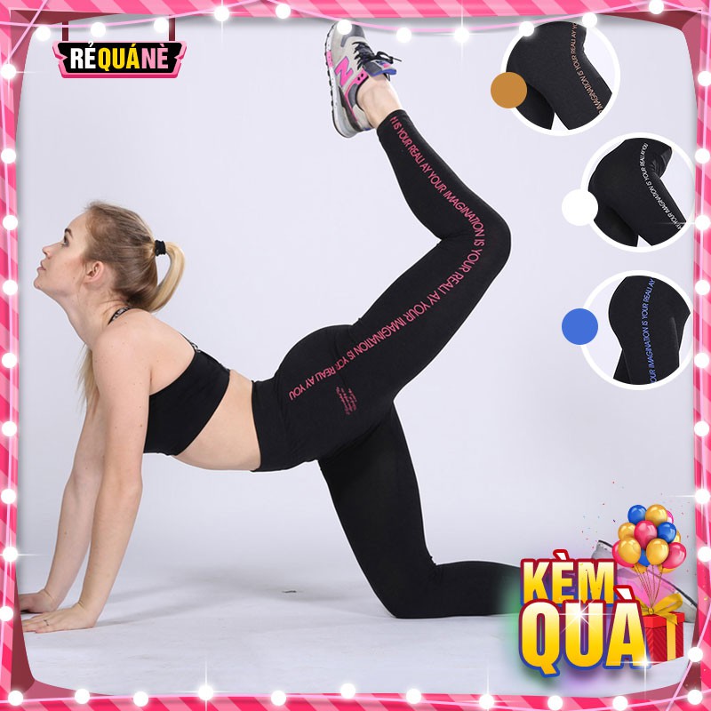 Quần Tập Gym Yoga Chạy Bộ Legging Chữ Dọc