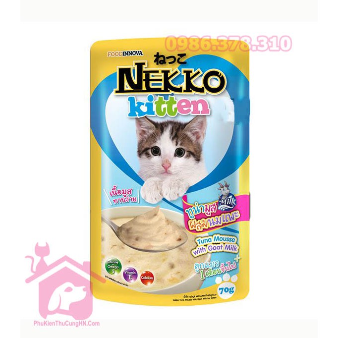 Thức ăn cho mèo, Pate Nekko Kitten 70g dành cho mèo con - Phụ kiện thú cưng Hà Nội
