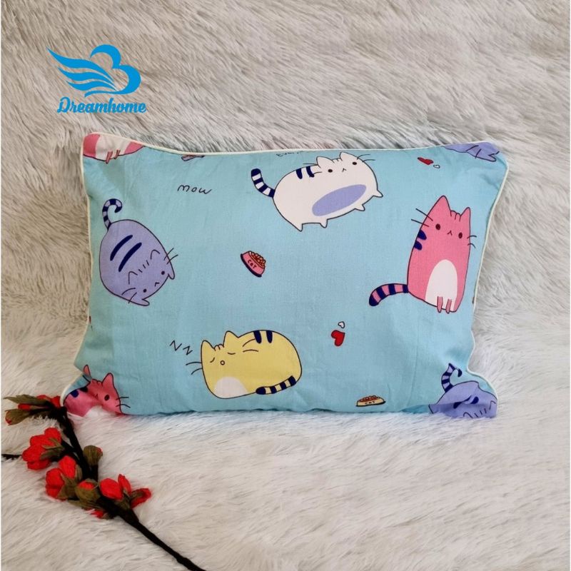Gối Vỏ Đỗ Tâm An Vải Thô Lụa Hàn Cho Bé Sơ Sinh ( 23×32cm)