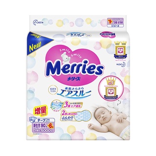 Bỉm Merries dán/quần, size NB/M/L/XL/XXL, 90 cộng 6 miếng nội địa Nhật Bản, siêu thấm hút, mềm mại và thoáng khí
