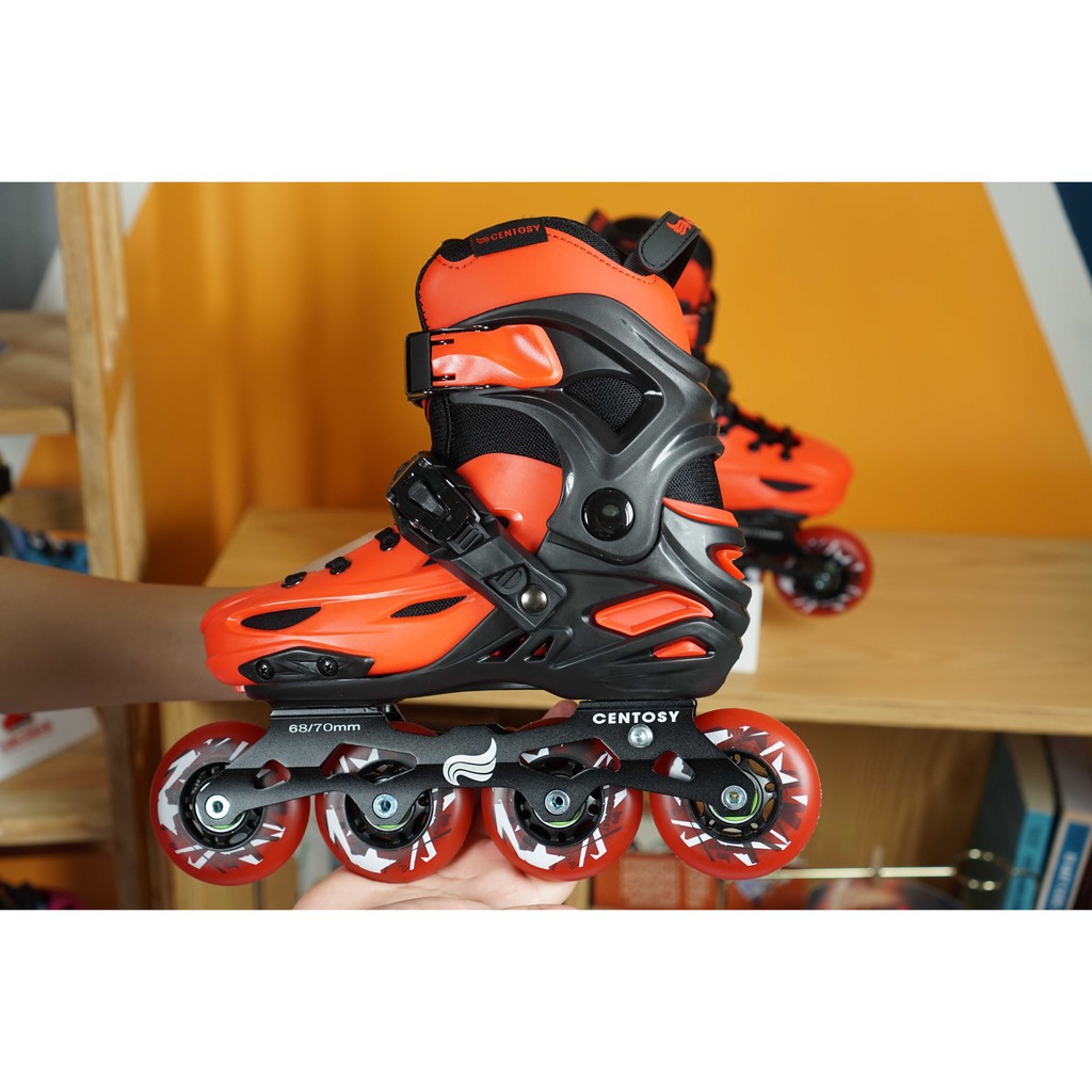 Giày Patin Centosy Kid Pro 2 Đỏ Đen Tặng kèm bảo hộ tay chân+túi chuyên dụng+Mũ patin cao cấp+Khóa học trải nghiệm