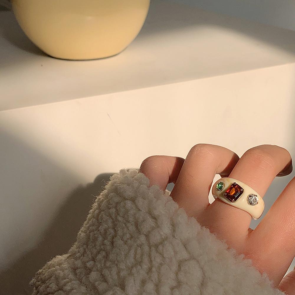 Nhẫn Thời Trang Thanh Lịch Cho Nữ SOMEDAYZL|Khuyên Tai Acrylic Kiểu Hình Học Độc Đáo Cho Bé Gái