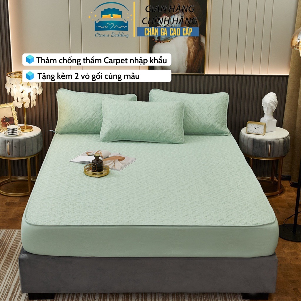 Ga chống thấm cotton cao cấp, thảm trải giường cotton chống thấm nước - Otama Bedding
