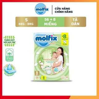 Tã/bỉm dán Molfix Thiên nhiên Jumbo S - Gói 56+8 miếng.shopmizu68