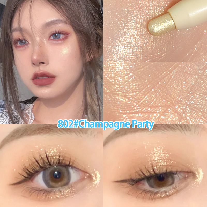 【Ready Stock】 Eyes lying silkworm pen eyeshadow stick brighten coral peach rose golden eye makeup stick