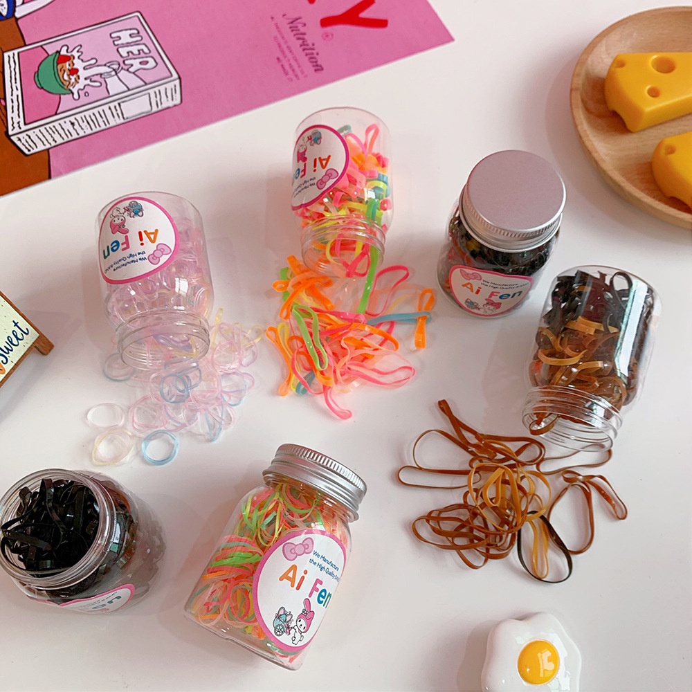 1 Lọ Dây Thun Buộc Tóc Nhiều Màu Sắc Dùng 1 Lần Dành Cho Trẻ Em