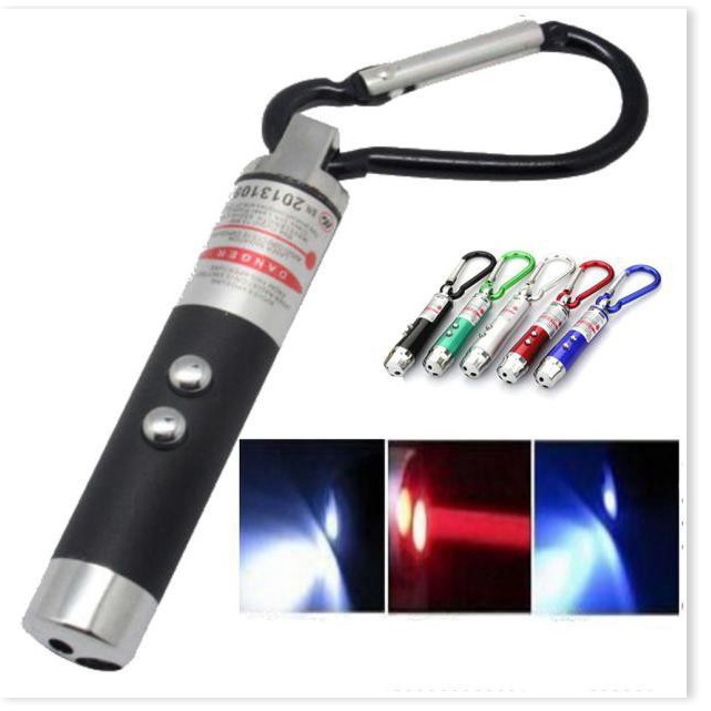 Móc khóa 🔖1 ĐỔI 1 🔖Móc khóa đèn pin Led có thể soi tiền giả và chiếu laser có độ chiếu sáng mạnh, góc chiếu lớn 2701