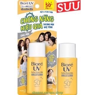 Sữa Chống Nắng 25ml Biore UV Perfect Protect Milk Bright Sáng Mịn SPF50+/PA+++, suu.shop Cam Kết 100% Chính Hãng.