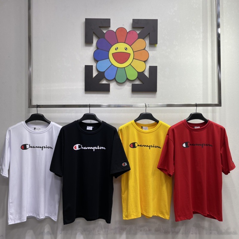 Áo thun Champions Logo thêu Nam nữ chất cotton