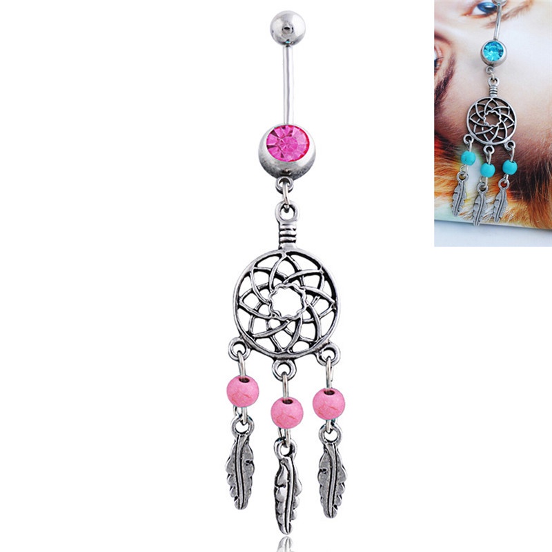 Khuyên rốn đính đá sang trọng bằng thép y tế