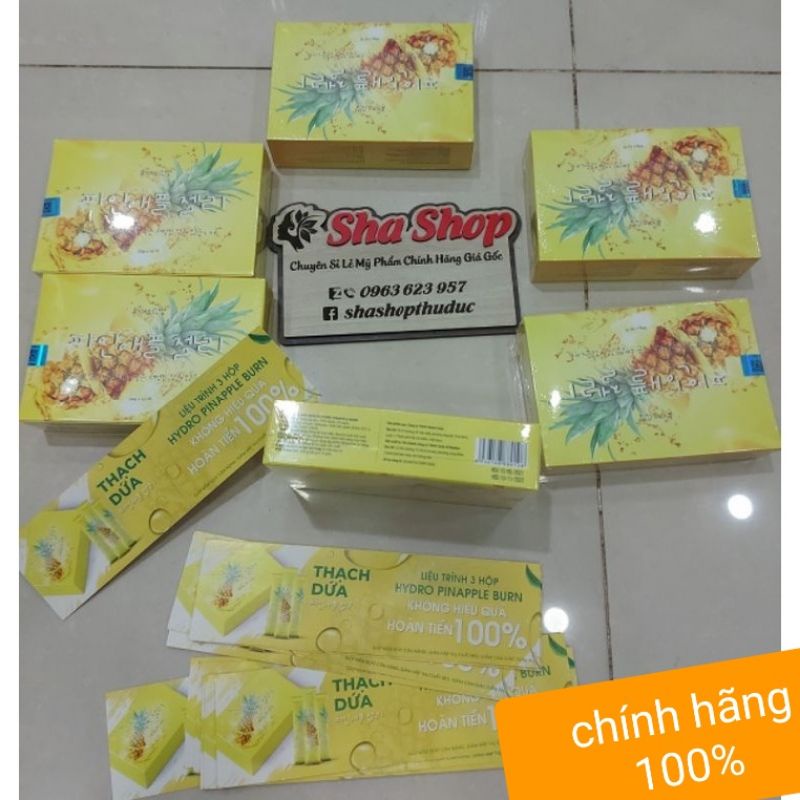 [Cam Kết Chính Hãng 100%] Thạch dứ.a  Hyd'ro Pinapple' Burn' 10 gói/hộp date mới