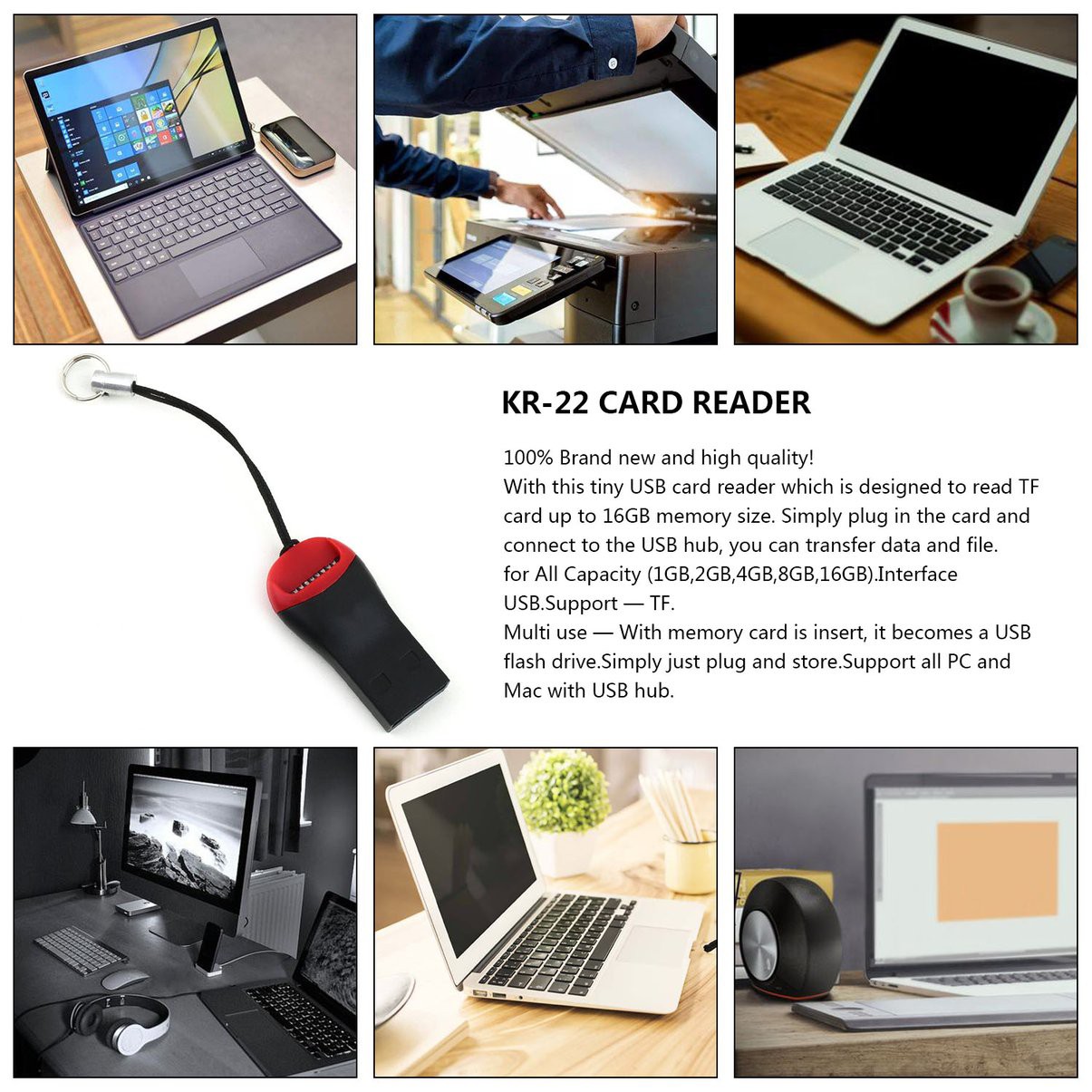 Đầu Đọc Thẻ Nhớ Usb 2.0 Mini T-Flash Tf M2 M 2 Hỗ Trợ 2gb 4gb 8gb 16gb