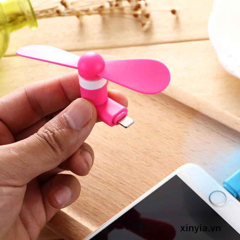 Quạt USB Mini Sáng Tạo Hai Trong Một Cho Điện Thoại Android Apple