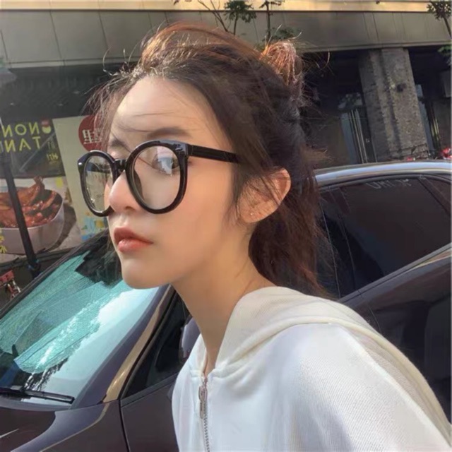Gọng kính viền dày dáng tròn to phong cách ulzzang cho nam nữ