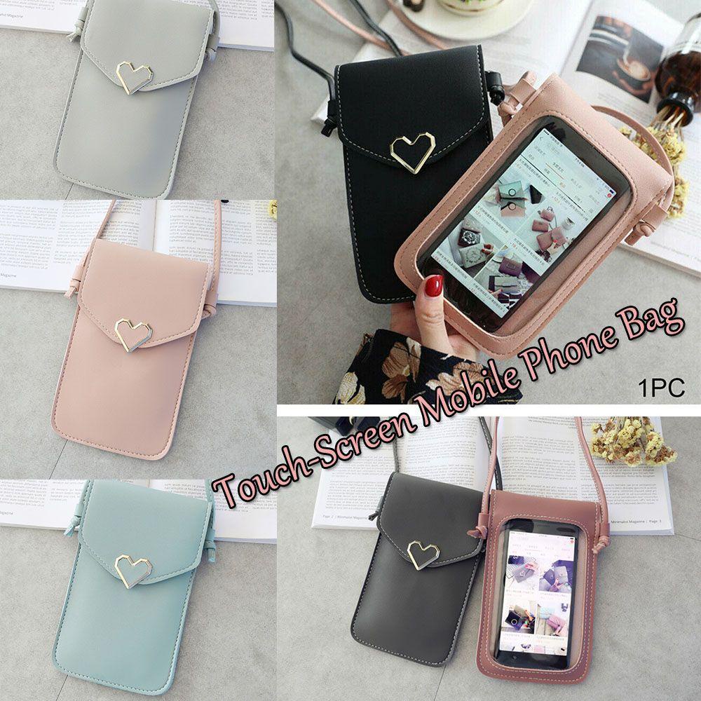JONYE Mobile Túi Đeo Chéo Da PU Trong Suốt
