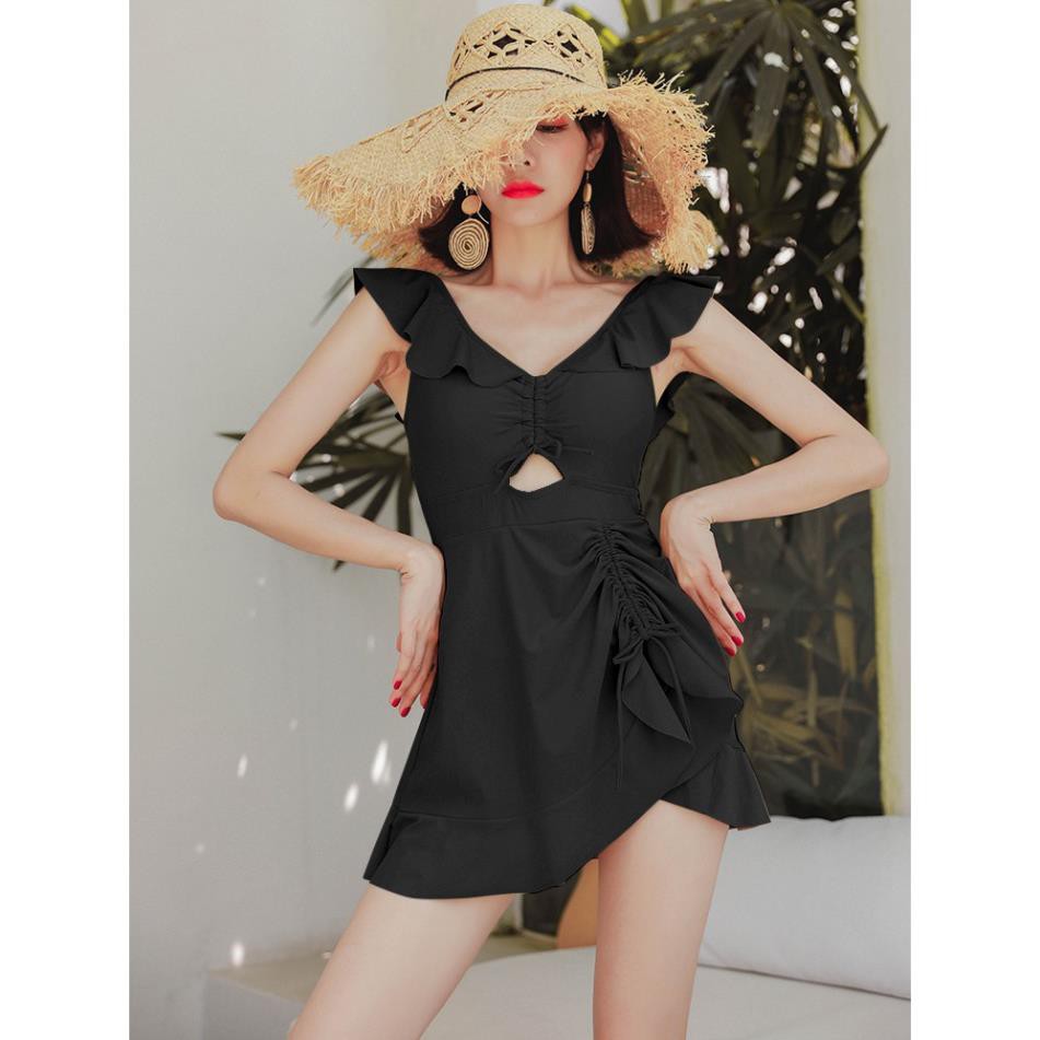 Áo bơi nữ 1 mảnh liền kín đáo Louro, kiểu bikini đi biển tay ngắn chun eo phong cách đồ bơi hàn quốc - SW02 New12 | BigBuy360 - bigbuy360.vn