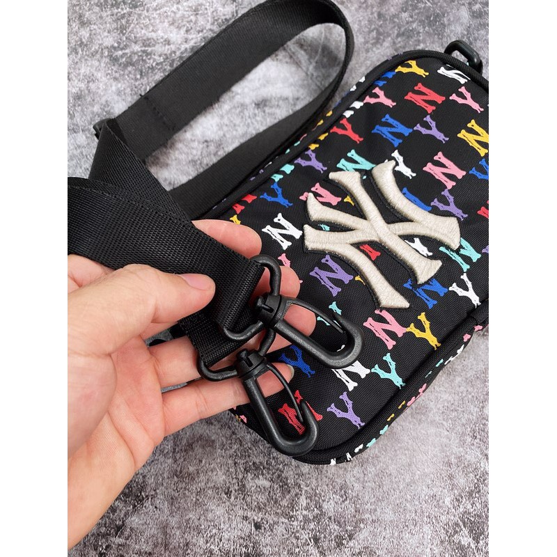 ⚡️ Túi đeo chéo M.L.B NY Monogram Crossbody Bag - Black/Multicolor XUẤT DƯ FULL TEM TAG