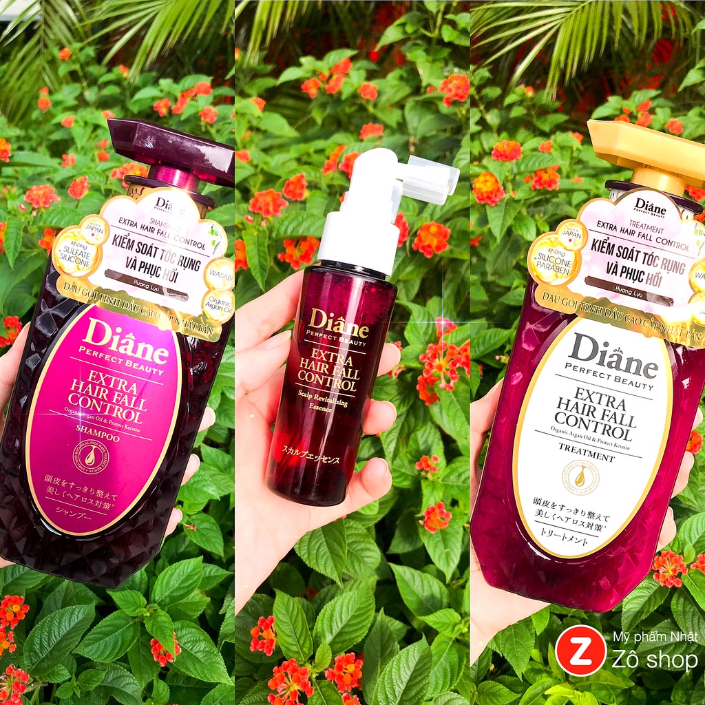 Set Gội Xả Diane Chống Gãy Rụng, Phục Hồi Tóc Hư Tổn - Moist Diane Extra Hair Fall Control Scalp Revitalizing