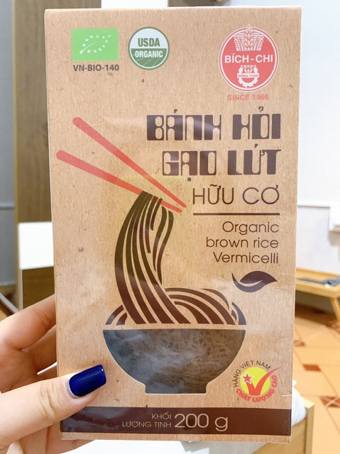 Bánh Hỏi Gạo Lứt Hữu Cơ eat clean Bích Chi hộp 200gram