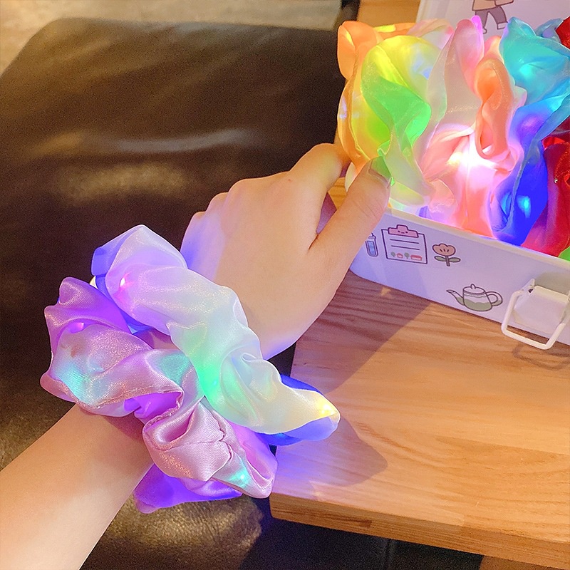 Cột Tóc Vải Scrunchies LED Galaxy Phong Cách Đường Phố Nhiều Mẫu