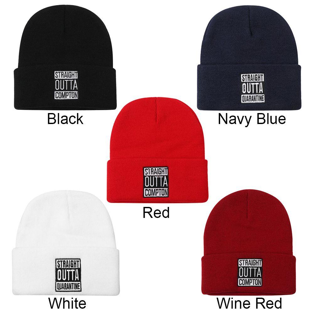 Mũ Beanie Dệt Kim Mềm Mại Thêu Họa Tiết Thời Trang Thu Đông