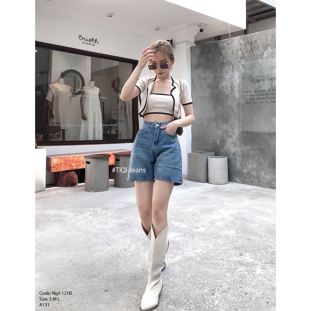 Quần short jean nữ ngố dáng lửng cao cấp phong cách ulzzang hàn quốc QJL01