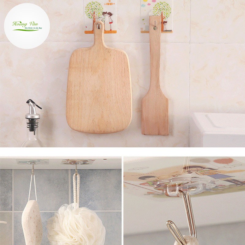 [Combo 20] Móc treo đồ dán tường họa tiết 3D siêu cute bám dính tốt - KT 8.5x8cm