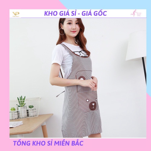 ❌GIÁ SỈ❌ Tạp dề hình gấu kẻ siêu xinh 2455