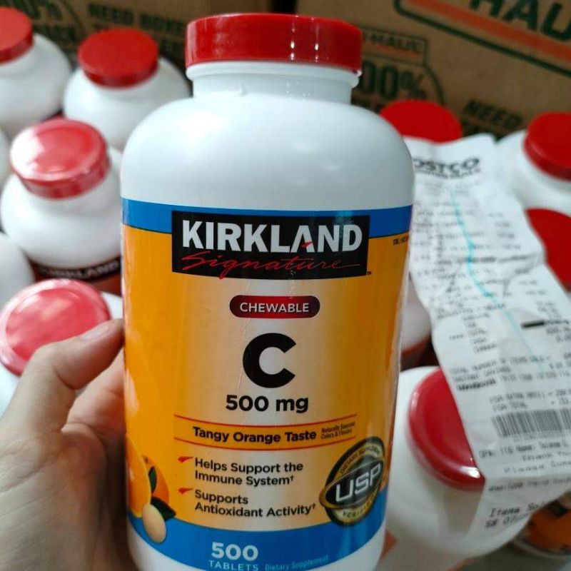 Viên ngậm Bổ Sung Vitamin C 500mg Kirkland Chewable 500 viên - Mỹ 🍊