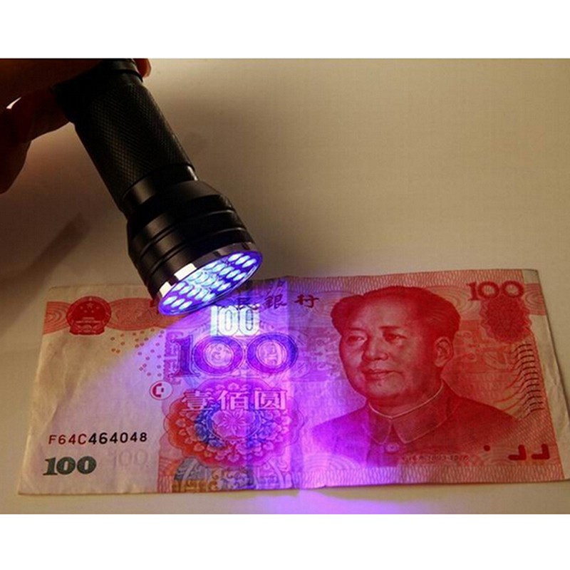 Đèn Pin LED UV 21 Bóng Mini Bằng Nhôm Mới