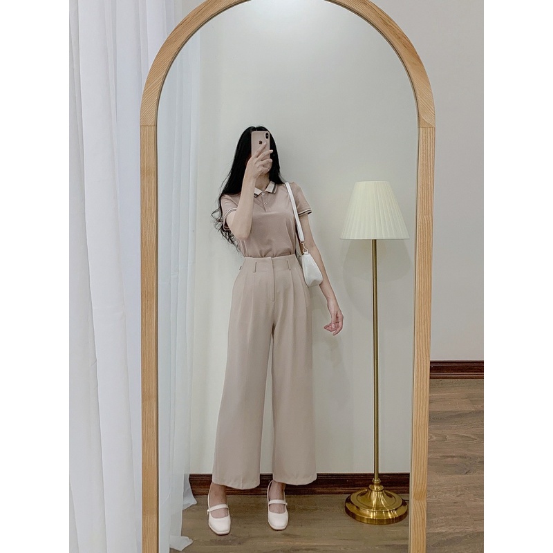 Áo Thun Polo nữ chất pique mắt chim YODY Áo Phông có cổ phối bo siêu thoáng mát - APN3704 | BigBuy360 - bigbuy360.vn