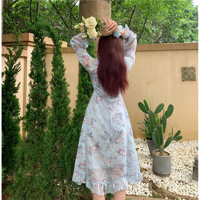 Đầm hoa nhí dáng dài midi Emilyshop