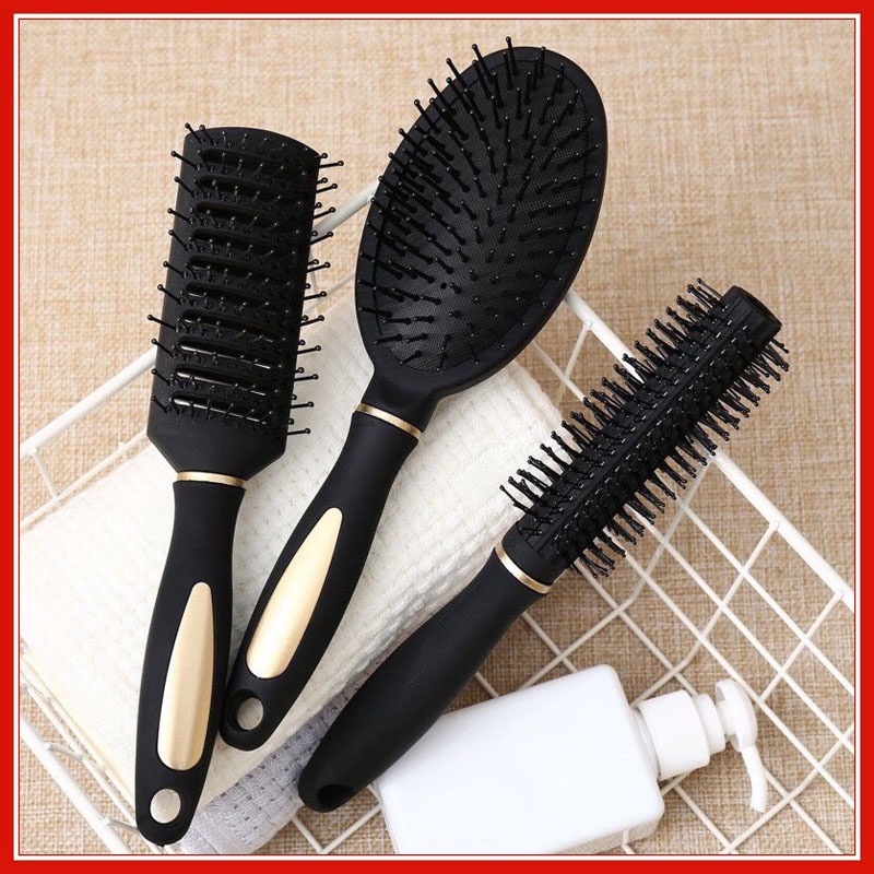 Bộ 3 Lược Gỡ Rối Tạo Kiểu Tóc Cao Cấp Lược Chải Tóc Masage Chống Tĩnh Điện Tiện Lợi