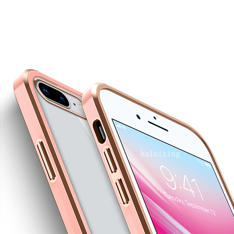 Ốp điện thoại trong suốt cạnh thẳng cho IPhone 7 8 Plus Xs Max 11 Pro Max | BigBuy360 - bigbuy360.vn