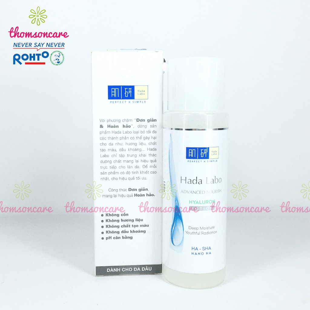 Toner Hada Labo cấp ẩm cho da sau rửa mặt, dùng cho da dầu hoặc da khô, dung dịch dưỡng ẩm Hadalabo