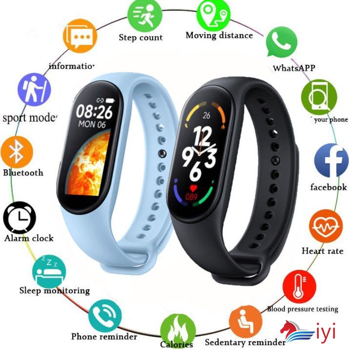 2022 M7 Smartwatch Bluetooth Theo Dõi Giấc Ngủ Trái Tim Tỷ Lệ Ban Nhạc Thông Minh 7 Phụ Nữ Người Đàn Ông Đồng Hồ Thông Minh
