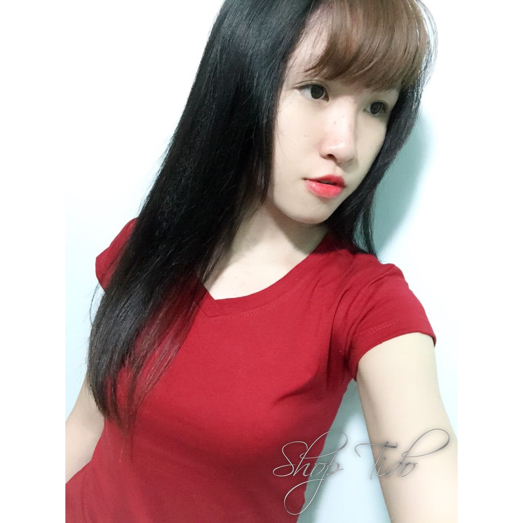 Áo thun cổ tim body free size thun trơn, phông trơn Shoptido | BigBuy360 - bigbuy360.vn